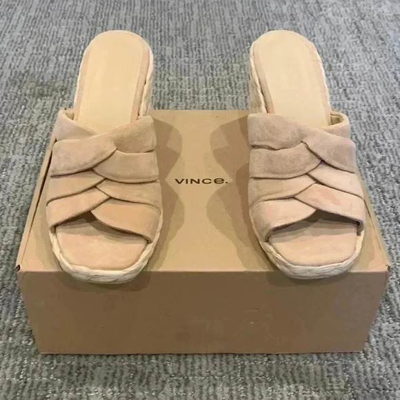 Vince Gilian Suede Wedge Sandal - Picture 1 of 6